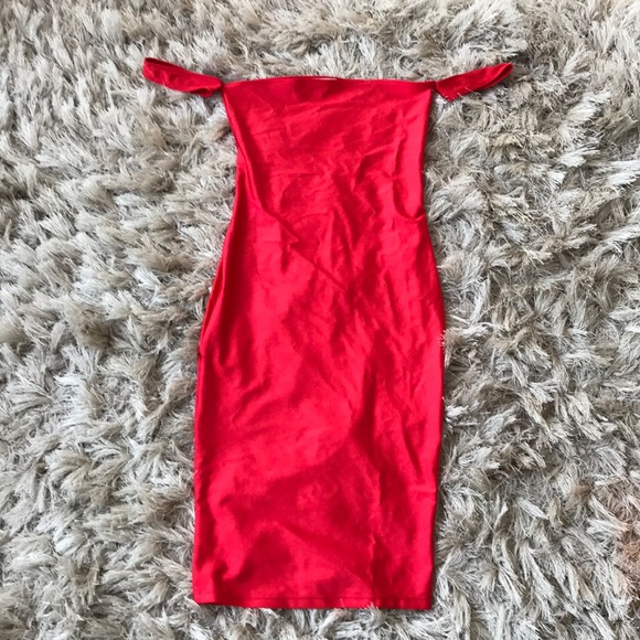 Sexy bright red off shoulder dress